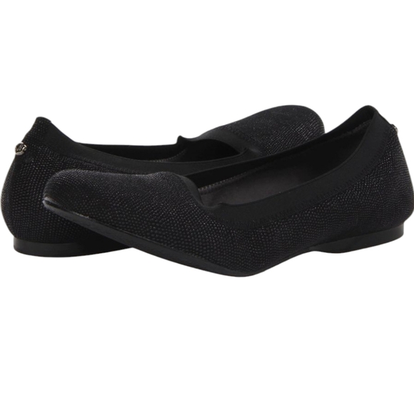 Stuart Weitzman Squeeze Goosebump Stretch Ballet Flat 10 Black Nappa Old Money - Picture 1 of 9